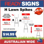 H Lawn Spike - Metal Sign Frame for Corflute Signs